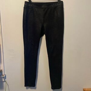 Free People Black Mid-Rise Faux Leather Pull On Leggings Size 8